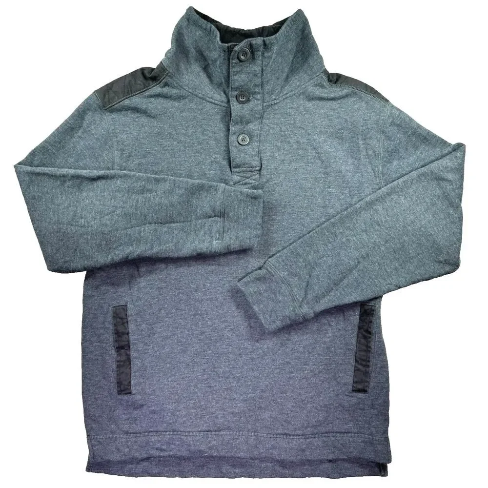 Saltrock 1988 Sweater Mens Large Button Neck 1/4 Gray Cozy Streetwear Gorpcore